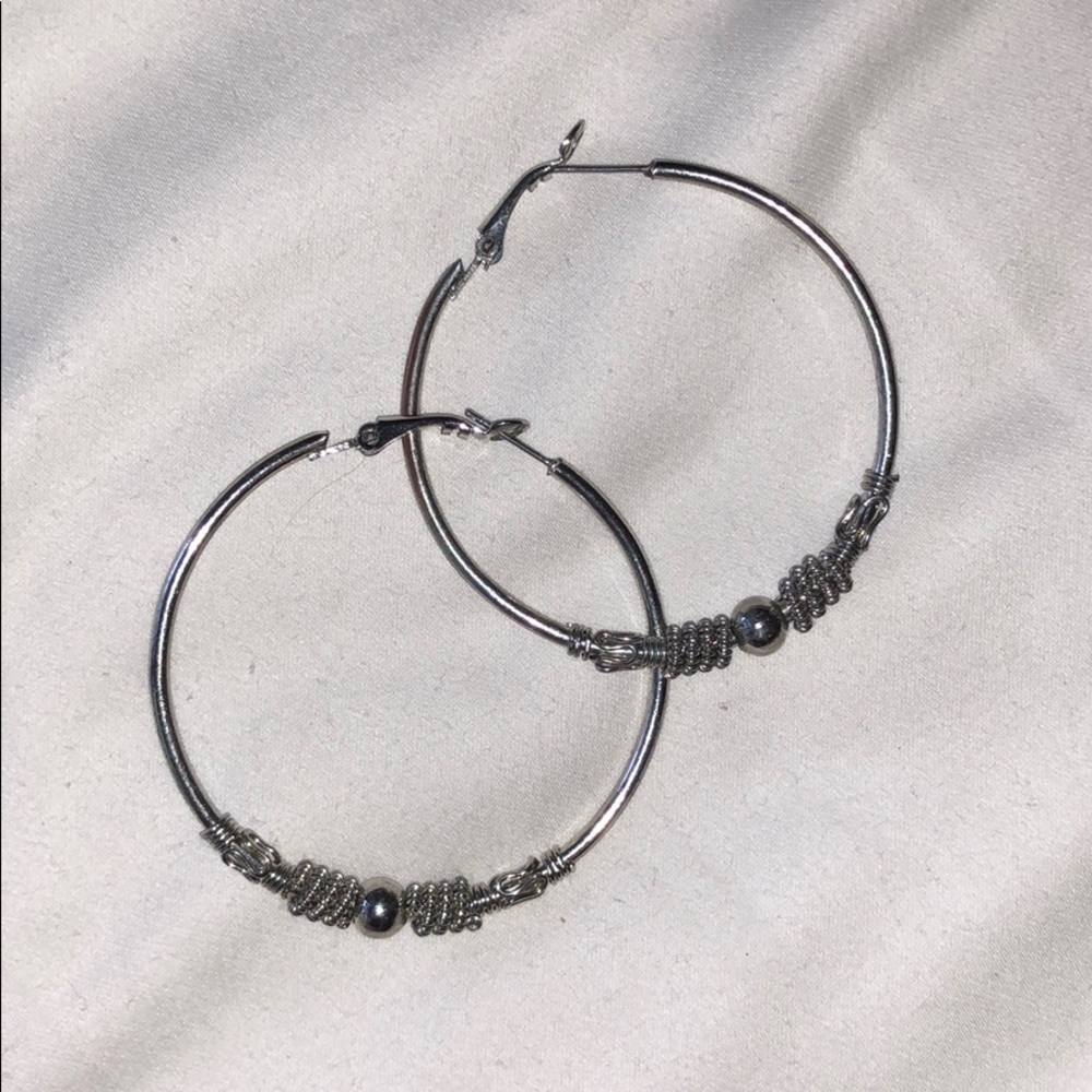 Silver hoop earrings